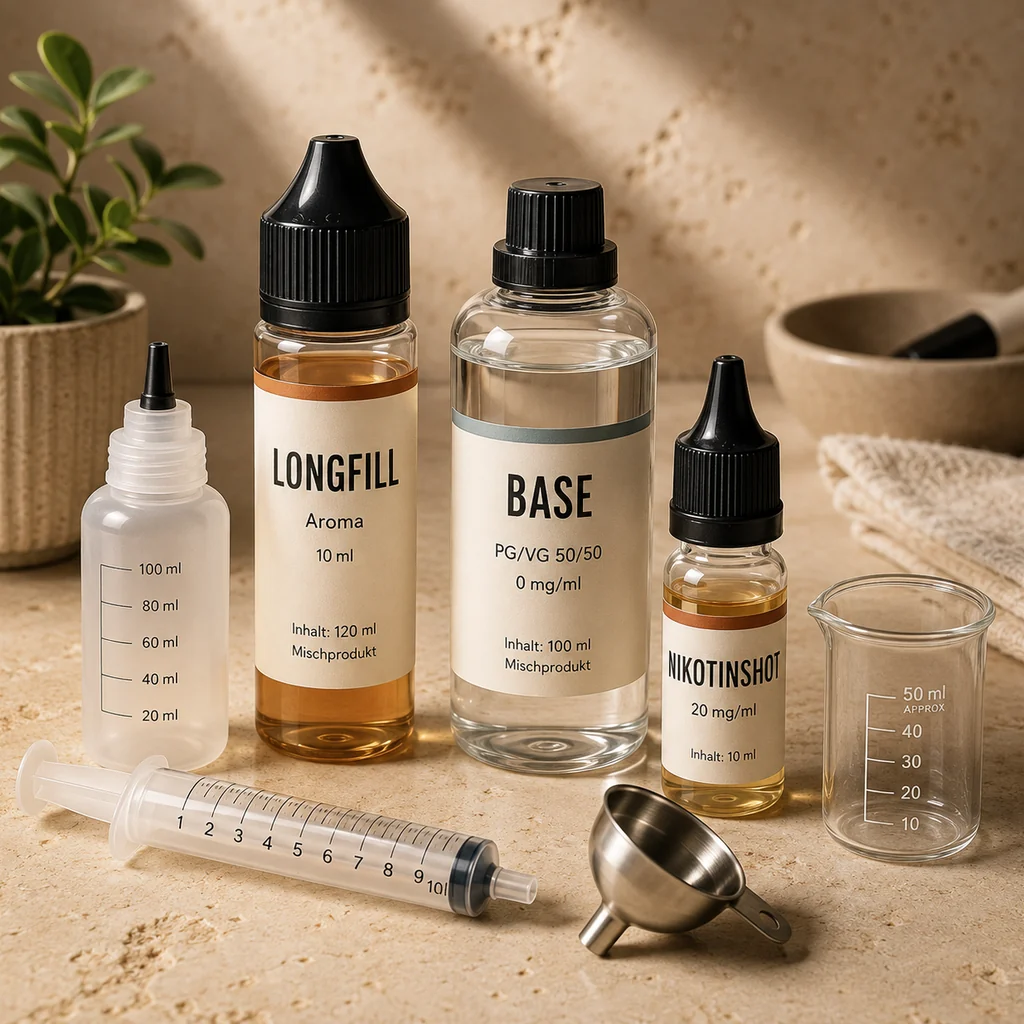 Longfill, Base und Nikotinshot zum Selbstmischen von E-Liquid