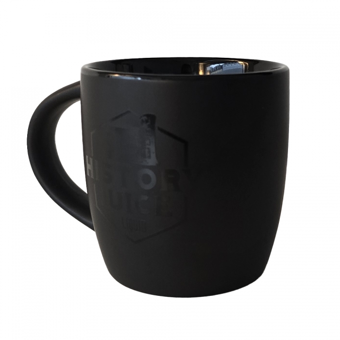 * Kaffee Becher Schwarz mit History Juice Logo - VEX