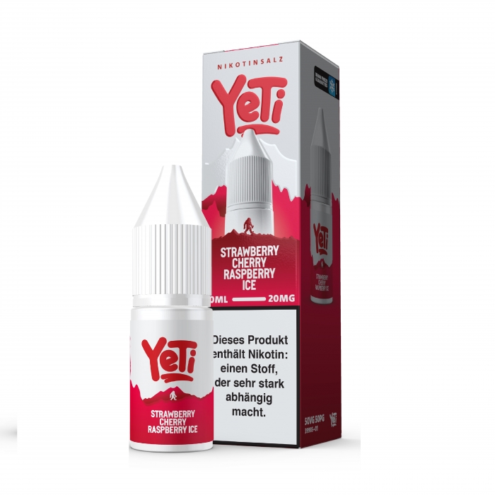 Strawberry Cherry Raspberry Ice - 10ml Nikotinsalzliquid (Erdbeere, Kirsche, Himbeere&Frische) - Yeti – Bild 2