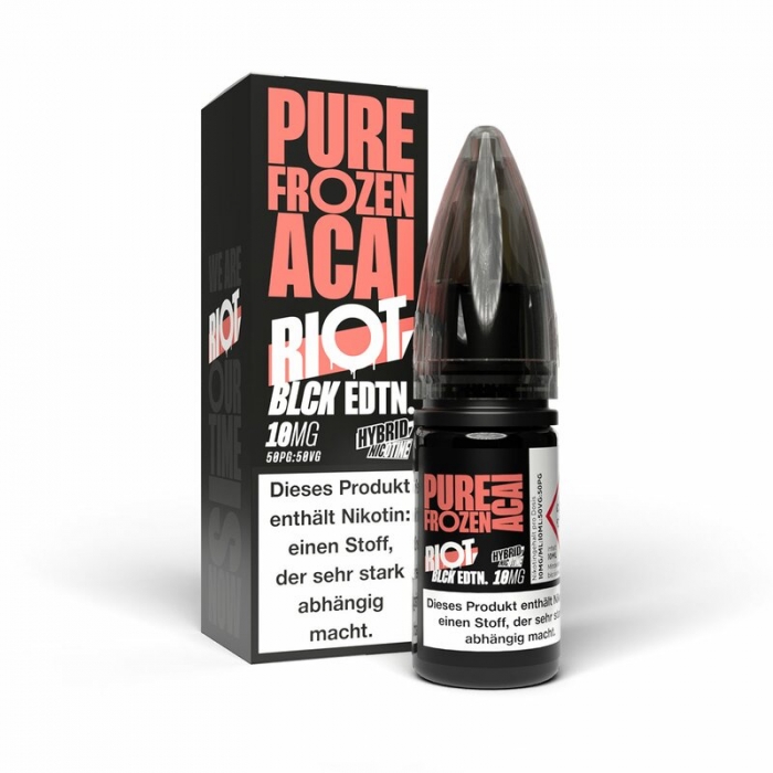 Pure Frozen Acai - Black Edition - 10 ml 5/10/20 mg Nikotinsalzliquid - Riot Salt Hybrid Nikotin - RIOT SQUAD - 5 mg