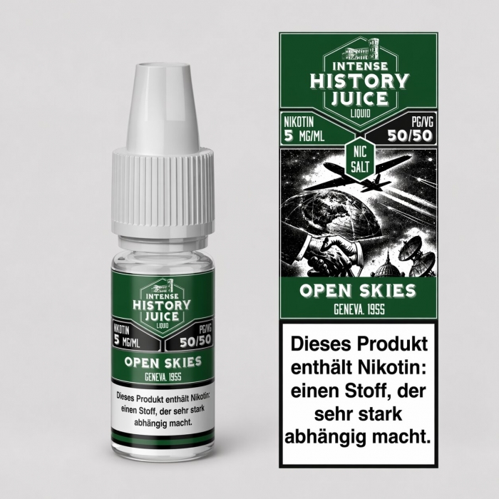 Open Skies (Menthol, Minze, Kühle) Nikotinsalzliquid 10ml - INTENSE HISTORY JUICE