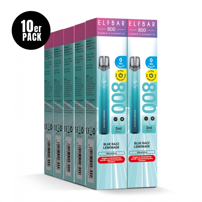 Elfbar 800 Nikotinfrei Einweg E-Zigarette (10er Pack) - Elfbar