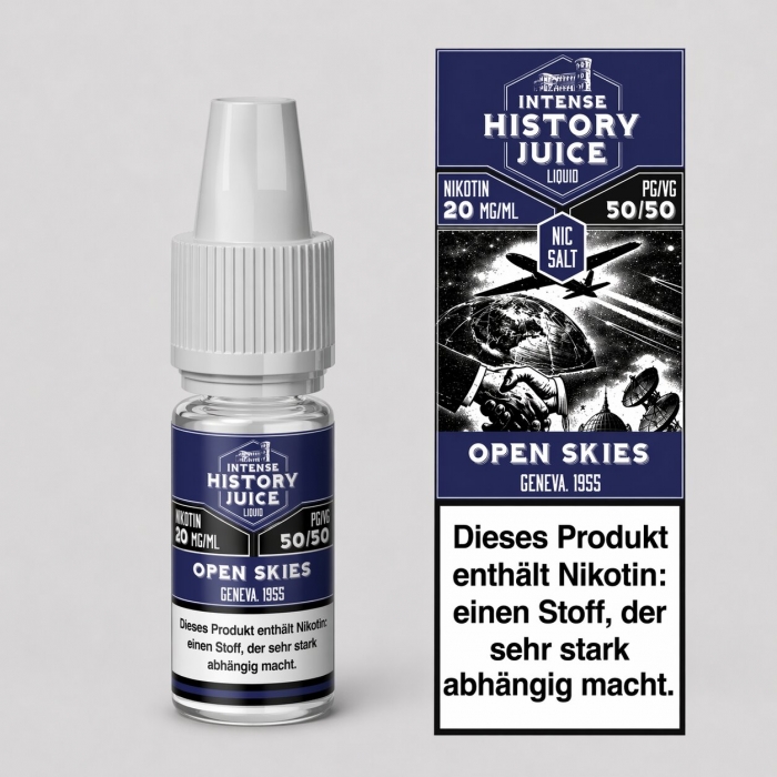Open Skies (Menthol, Minze, Kühle) Nikotinsalzliquid 10ml - INTENSE HISTORY JUICE – Bild 3