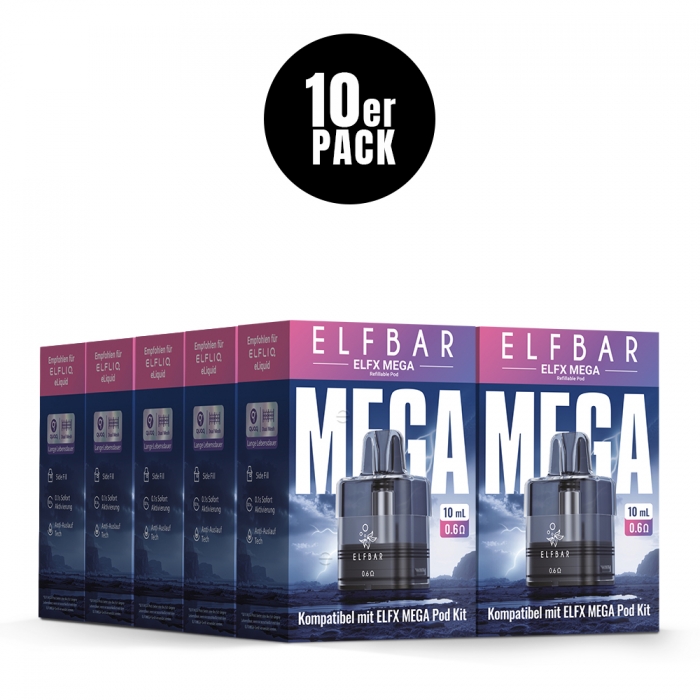 ELFX Mega Dual Mesh Pod 10ml (10 PC) - Elfbar