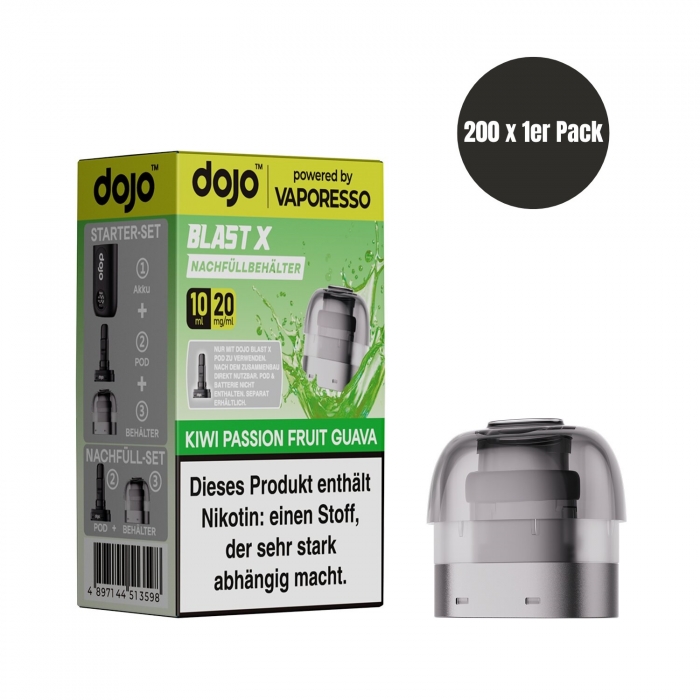 Dojo Blast X Nachfüllbehälter 10ml (200 VPE) - Kiwi Passion Fruit Guava - Vaporesso