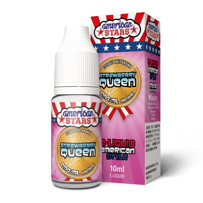 American Stars STRAWBERRY QUEEN (zart kühle Erdbeeren) - American Style E-Liquid made in EU