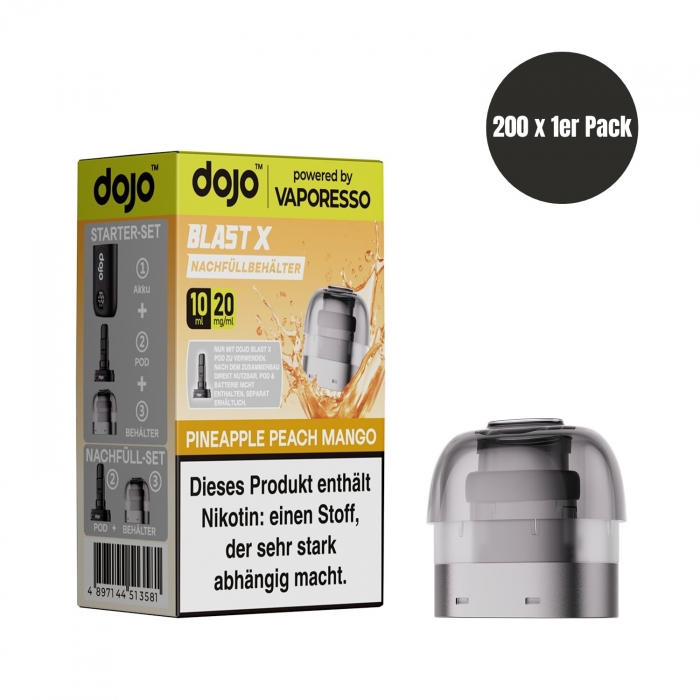 Dojo Blast X Nachfüllbehälter 10ml (200 VPE) - Pineapple Peach Mango - Vaporesso