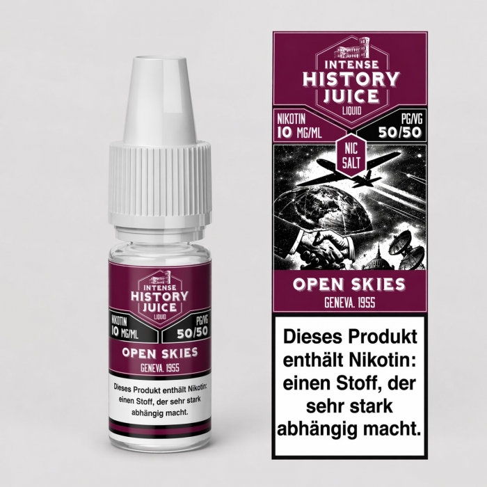Open Skies (Menthol, Minze, Kühle) Nikotinsalzliquid 10ml - INTENSE HISTORY JUICE – Bild 2