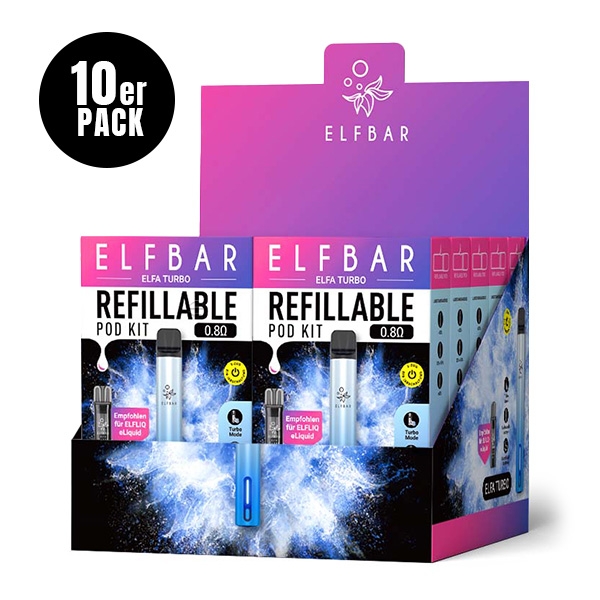 Elfa Turbo Refillable Pod Kit (10er-Pack) - Elfbar - aurora-cyan