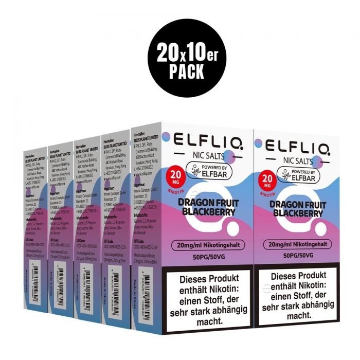 Dragon Fruit Blackberry Nikotinsalzliquid (200 VPE) - Elfliq (Elfbar)