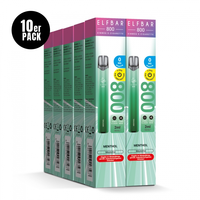 Elfbar 800 Nikotinfrei Einweg E-Zigarette (10er Pack) - Elfbar – Bild 6