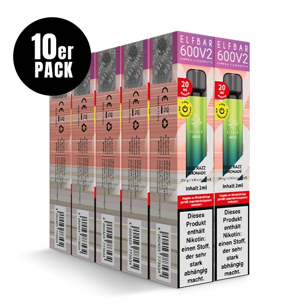 * Elfbar 600 *V2* MIT Nikotin (10er-Pack) – Bild 3