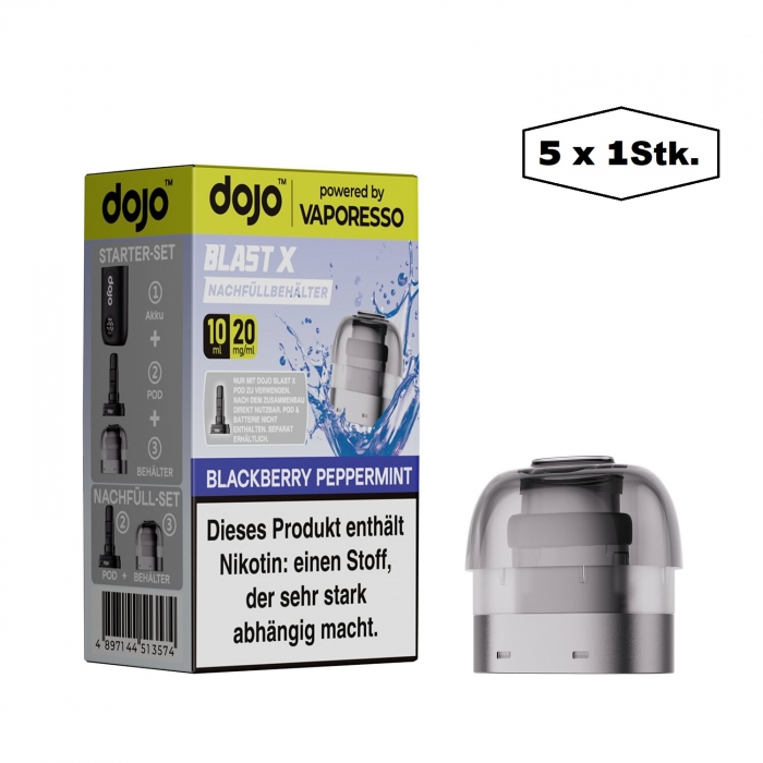 Dojo Blast X Nachfüllbehälter 10ml (5er VPE) - Blackberry Peppermint - Vaporesso