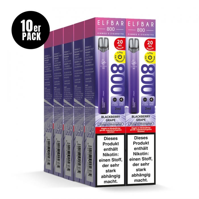 Elfbar 800 Einweg E-Zigarette 20mg (10PC) - Neue Sorten - Elfbar – Bild 2