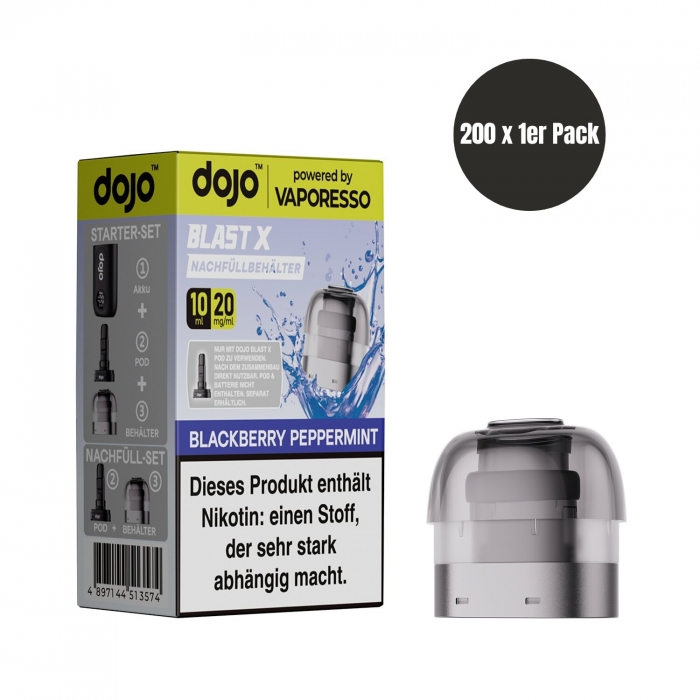 Dojo Blast X Nachfüllbehälter 10ml (200 VPE) - Blackberry Peppermint - Vaporesso