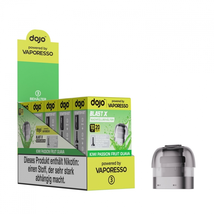 Dojo Blast X Nachfüllbehälter 10ml (5er VPE) - Kiwi Passion Fruit Guava - Vaporesso
